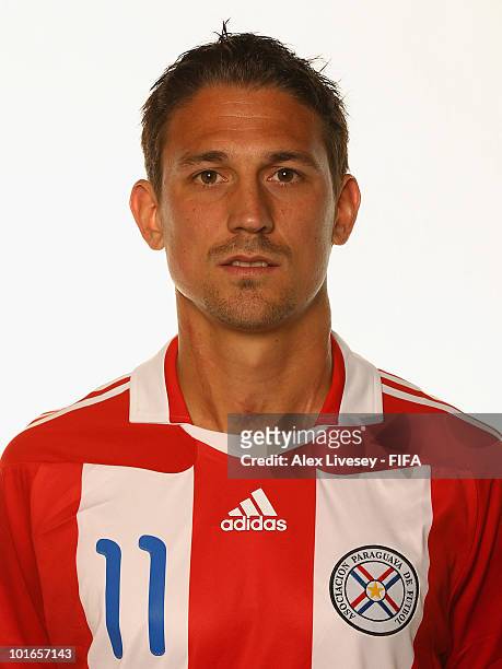 Jonathan Santana of Paraguay poses during the official FIFA World Cup 2010 portrait session on June 5, 2010 in Durban, South Africa.