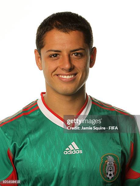 Javier Hernandez of Mexico poses during the official FIFA World Cup 2010 portrait session on June 5, 2010 in Johannesburg, South Africa.