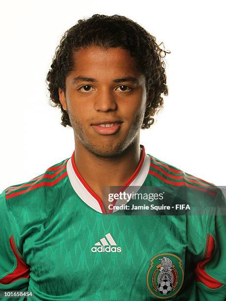 Giovani Dos Santos of Mexico poses during the official FIFA World Cup 2010 portrait session on June 5, 2010 in Johannesburg, South Africa.