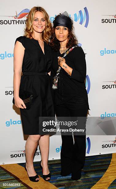 Clementine Ford and Linda Perry arrive at the 21st Annual GLAAD Media Awards at San Francisco Marriott Marquis on June 5, 2010 in San Francisco,...