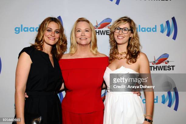 Clementine Ford, Cybill Shepherd and Ariel Shepherd-Oppenheim arrive at the 21st Annual GLAAD Media Awards at San Francisco Marriott Marquis on June...