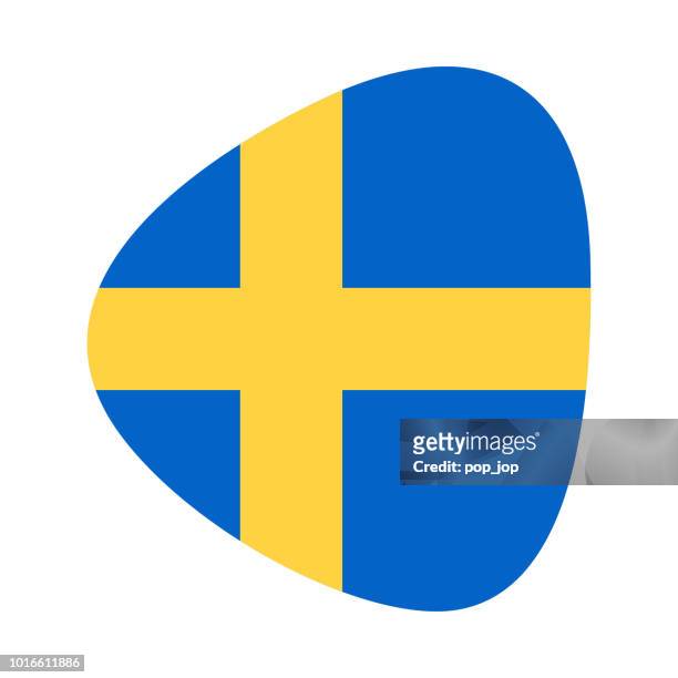 スウェーデン - 抽象的なフラグ ベクトル フラット アイコン - swedish flag点のイラスト素材／クリップアート素材／マンガ素材／アイコン素材