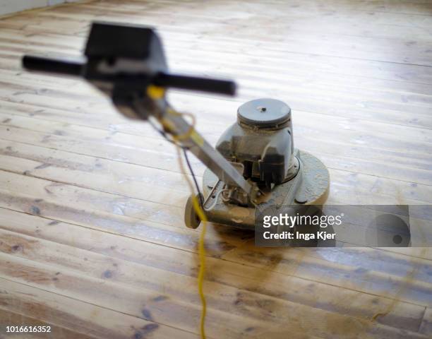 July 24: A dirty grinder stands on a wooden floor on July 24, 2018 in BERLIN, GERMANY.