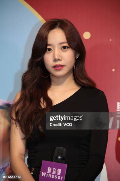 Kim Nam-joo of South Korean girl group Apink attends a fan meeting of 2018 Apink Asia Tour on August 10, 2018 in Hong Kong, China.