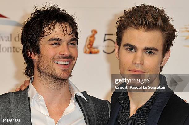 Paul Wesley and Ian Somerhalder arrive to attend the opening night of the 2010 Monte Carlo Television Festival held at Grimaldi Forum on June 6, 2010...