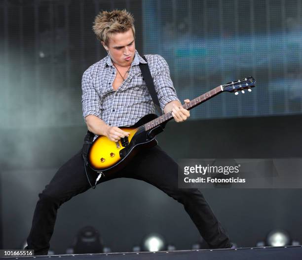 Tom Fletcher of McFly performs during Rock in Rio Madrid 2010, at the Ciudad del Rock on June 6, 2010 in Arganda del Rey, Spain.