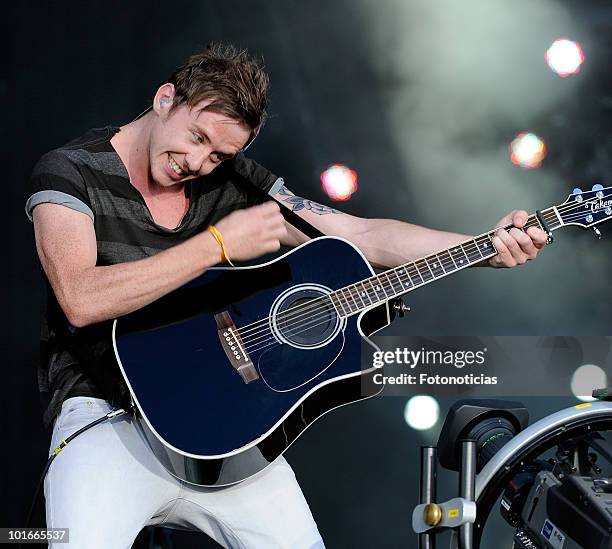 Danny Jones of McFly performs during Rock in Rio Madrid 2010 at the Ciudad del Rock on June 6, 2010 in Arganda del Rey, Spain.