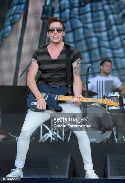 Danny Jones of McFly performs during Rock in Rio Madrid 2010 at the Ciudad del Rock on June 6, 2010 in Arganda del Rey, Spain.