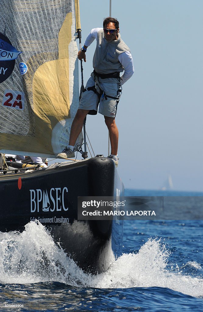 Crew members of Russian Sailing Team Sin