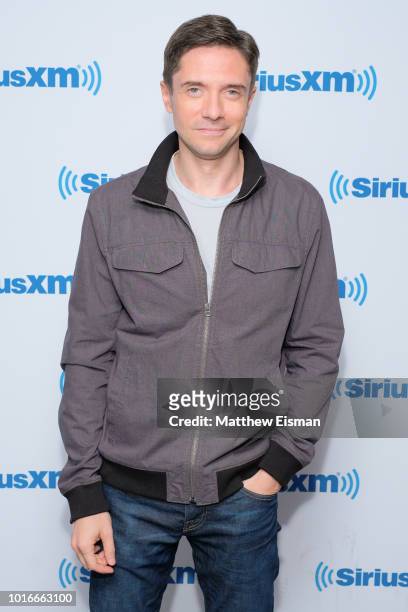 Actor Topher Grace visits the SiriusXM Studios on August 14, 2018 in New York City.