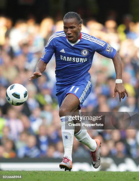 Didier Drogba of Chelsea in action during the Barclays Premier League match between Chelsea and West Bromwich Albion at Stamford Bridge in London on...