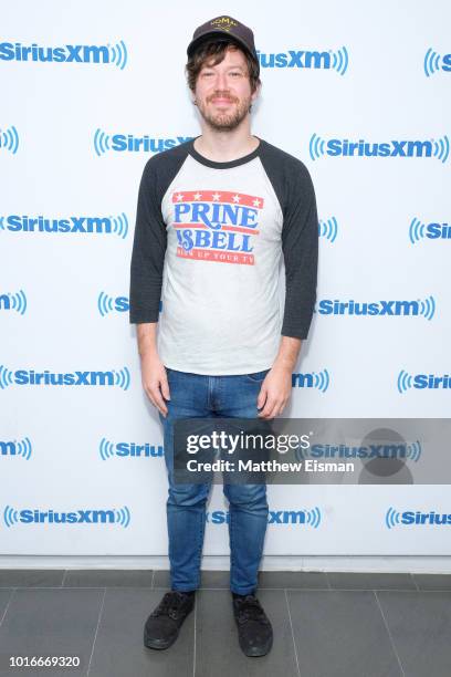 Actor/ Musician John Gallagher visits the SiriusXM Studios on August 14, 2018 in New York City.