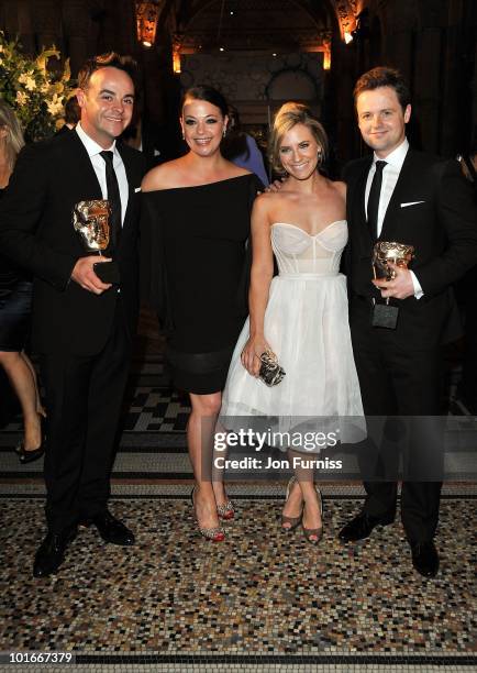 Anthony McPartlin, Lisa Armstrong, Georgie Thompson and Declan Donnelly attend the Philips British Academy Television Awards after party at the...