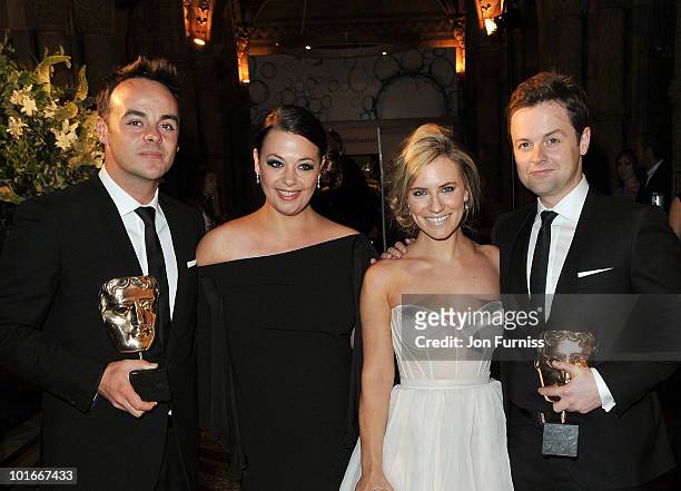 Anthony McPartlin, Lisa Armstrong, Georgie Thompson and Declan Donnelly attend the Philips British Academy Television Awards after party at the...