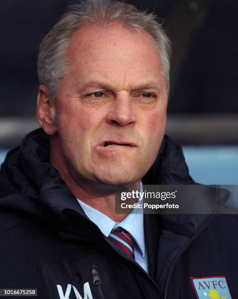 Aston Villa caretaker manager Kevin MacDonald looks on during the UEFA Europa League Play Off second leg match between Aston Villa and SK Rapid...