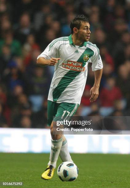 Veli Kavlak of SK Rapid Vienna in action during the UEFA Europa League Play Off second leg match between Aston Villa and SK Rapid Vienna at Villa...