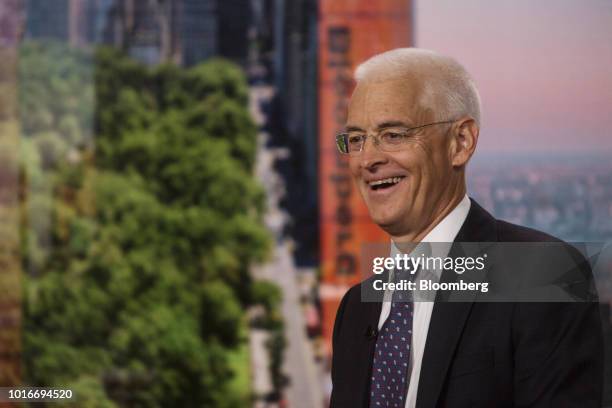 Jim Rossman, head of shareholder advisory and managing director at Lazard Freres & Co., smiles during a Bloomberg Television interview in New York,...