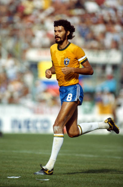 July 1982 - FIFA World Cup - Italy v Brazil - Socrates of Brazil -