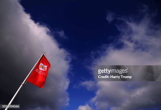 General view as a Bristol City flag flies during the Carabao Cup First Round match between Bristol City and Plymouth Argyle at Ashton Gate on August...
