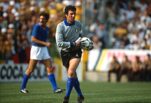 July 1982 - FIFA World Cup - Italy v Brazil - Italian goalkeeper Dino Zoff -