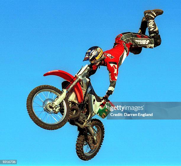 Cary Hart of the United States in action during the Freestyle Motorcross competion at the Extreme Games in Brisbane,Australia. Mandatory Credit:...