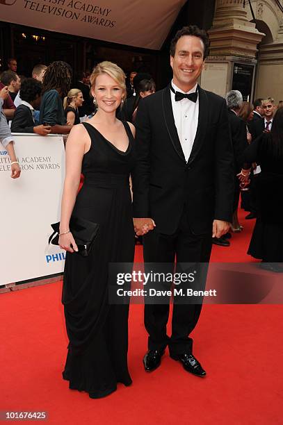 Joanna Page and James Thornton arrive at the Philips British Academy Television Awards at the London Palladium on June 6, 2010 in London, England.