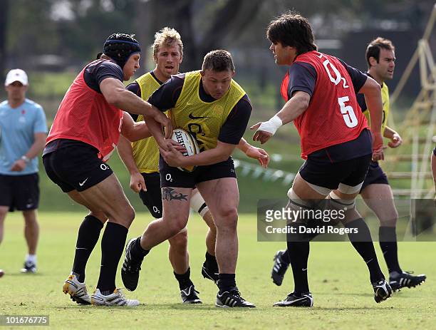 David Wilson charges upfield during the England rugby training session held at McGillveray Oval on June 7, 2010 in Perth, Australia.