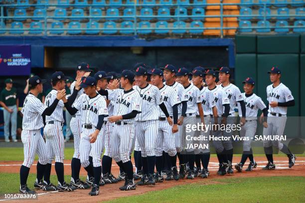 Team of Japan enter to the field during the WBSC U-15 World Cup Group B match between Australia and Japan at Estadio Rico Cedeno on August 10, 2018...