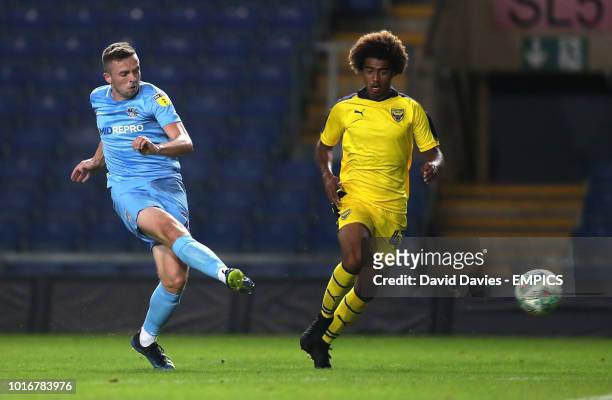 Coventry City's Jordan Shipley in action Oxford United v Coventry City - Carabao Cup - First Round - Kassam Stadium .