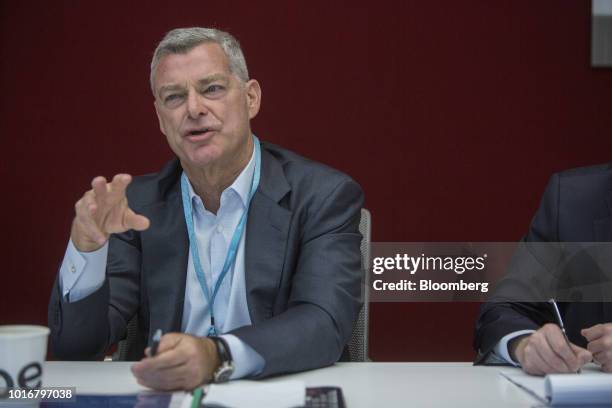 Tony Ressler, chairman and co-founder of Ares Management LLC, speaks during an interview in New York, U.S., on Tuesday, Aug. 14, 2018. Ares...