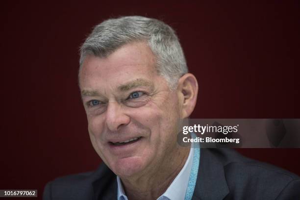 Tony Ressler, chairman and co-founder of Ares Management LLC, speaks during an interview in New York, U.S., on Tuesday, Aug. 14, 2018. Ares...