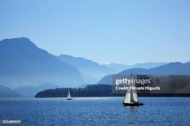 lake side scene - luzern stock-fotos und bilder