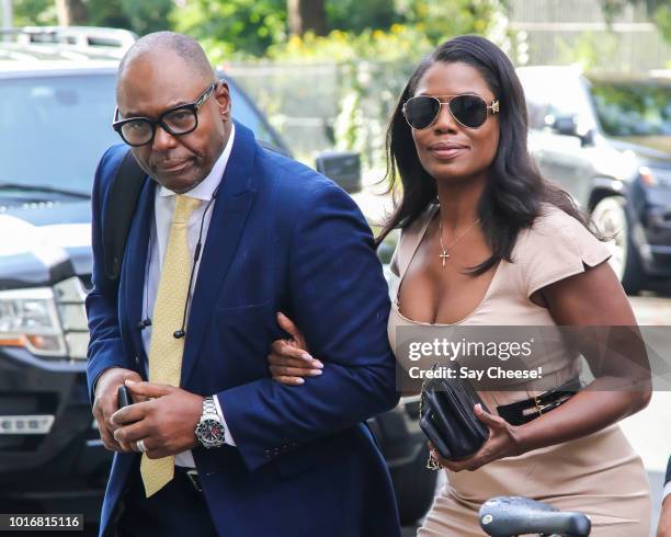 Omarosa Manigault Newman and John Allen Newman are seen arriving at The Daily Show on August 14, 2018 in New York, New York.