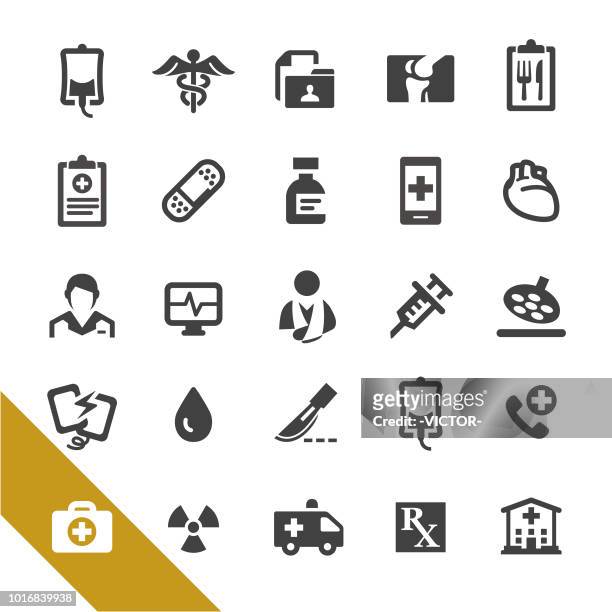 stockillustraties, clipart, cartoons en iconen met medische diensten en noodgevallen icons - select series - cpr