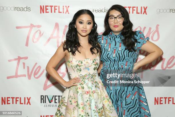 Lana Condor and author Jenny Han attend "To All The Boys I've Loved Before" New York Screening at AMC Loews Lincoln Square on August 14, 2018 in New...