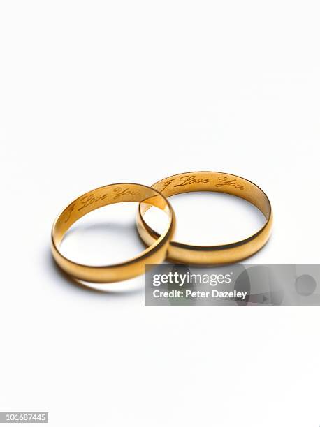 i love you wedding rings - wedding rings stock-fotos und bilder