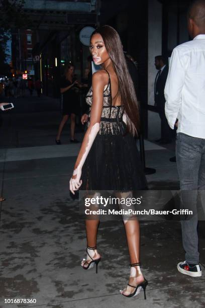 Winnie Harlow is seen on August 14, 2018 in New York City.