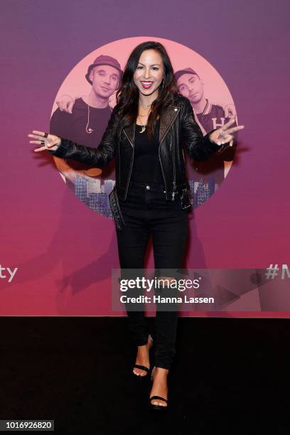 Anjelah Johnson attends Move In The City at Royal Hall of Industries, Moore Park on August 15, 2018 in Sydney, Australia.