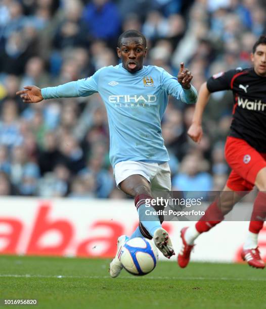 Shaun Wright Phillips of Manchester City in action during the FA Cup sponsored by E.On 6th Round match between Manchester City and Reading at the...