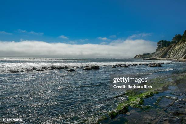 bowling ball beach at schooner gulch along coastal highway 1 south of pt. arena california in mendocino county - arena playa stock-fotos und bilder