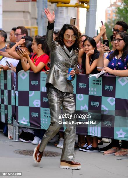 Actress Michelle Yeoh is seen leaving aol live in soho on August 14, 2018 in New York City.