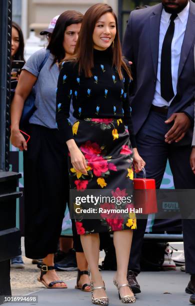 Actress Constance Wu is seen arriving at Aol Live on August 14, 2018 in New York City.