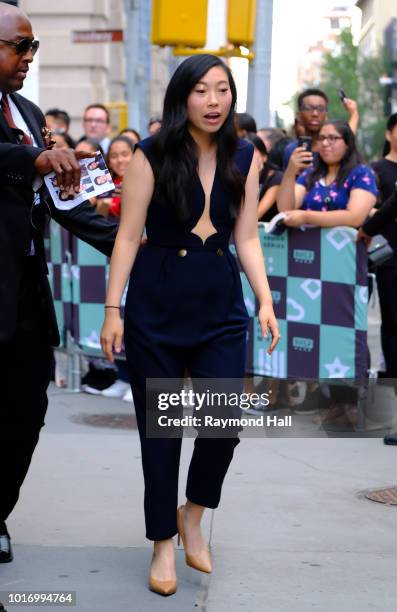 Actress Awkwafina is seen arriving at Aol Live on August 14, 2018 in New York City.