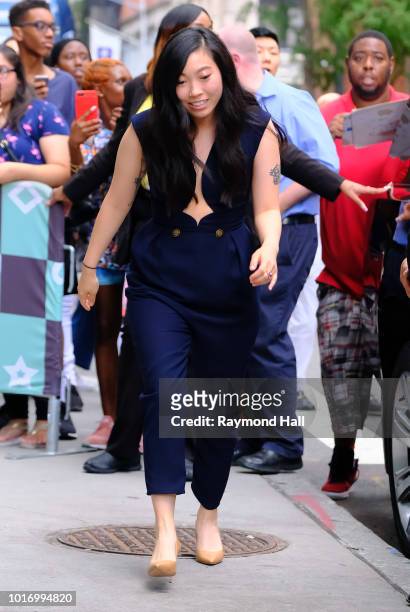 Actress Awkwafina is seen arriving at Aol Live on August 14, 2018 in New York City.