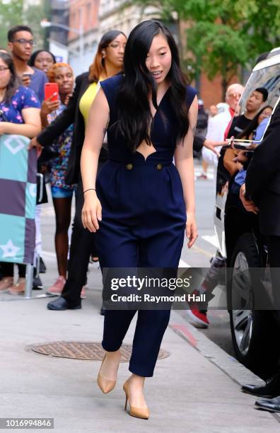 Actress Awkwafina is seen arriving at Aol Live on August 14, 2018 in New York City.