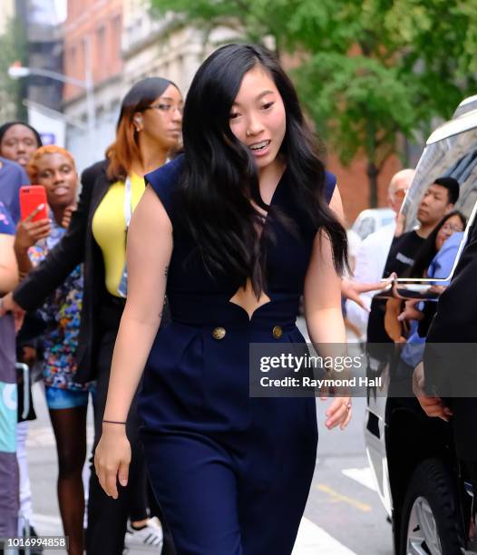 Actress Awkwafina is seen arriving at Aol Live on August 14, 2018 in New York City.