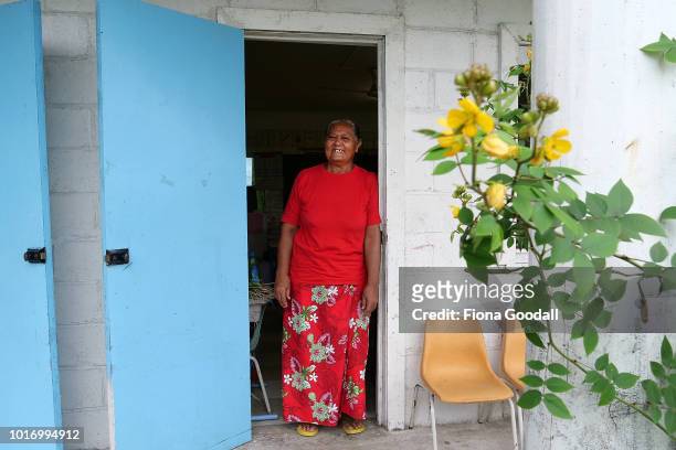 Teacher Talo Asaelu poses for a photograph at school on August 15, 2018 in Funafuti, Tuvalu. Nauti Primary school is one of two on the main island...