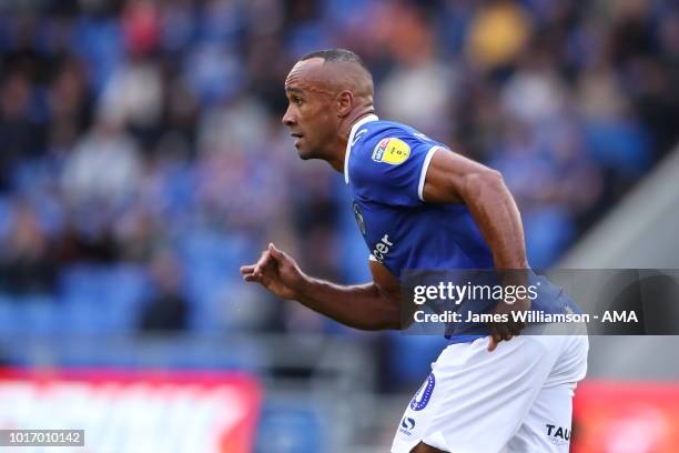 Chris OGrady of Oldham Athletic during the Carabao Cup First Round match between Oldham Athletic and Derby County at Boundry Park on August 14, 2018...