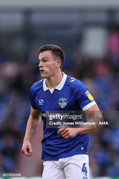 George Edmundson of Oldham Athletic during the Carabao Cup First Round match between Oldham Athletic and Derby County at Boundry Park on August 14,...