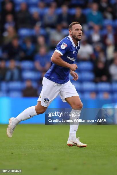 Dan Gardner of Oldham Athletic during the Carabao Cup First Round match between Oldham Athletic and Derby County at Boundry Park on August 14, 2018...